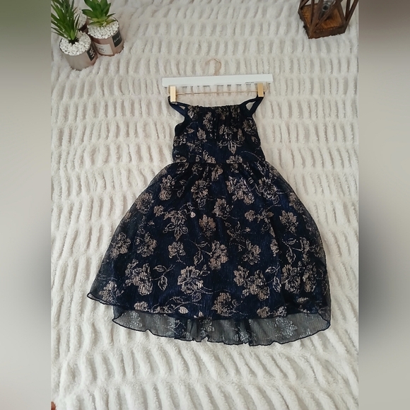 JCPenney Blue Smocked Tiered Sundress for Wedding Guest - Picture 4 of 7